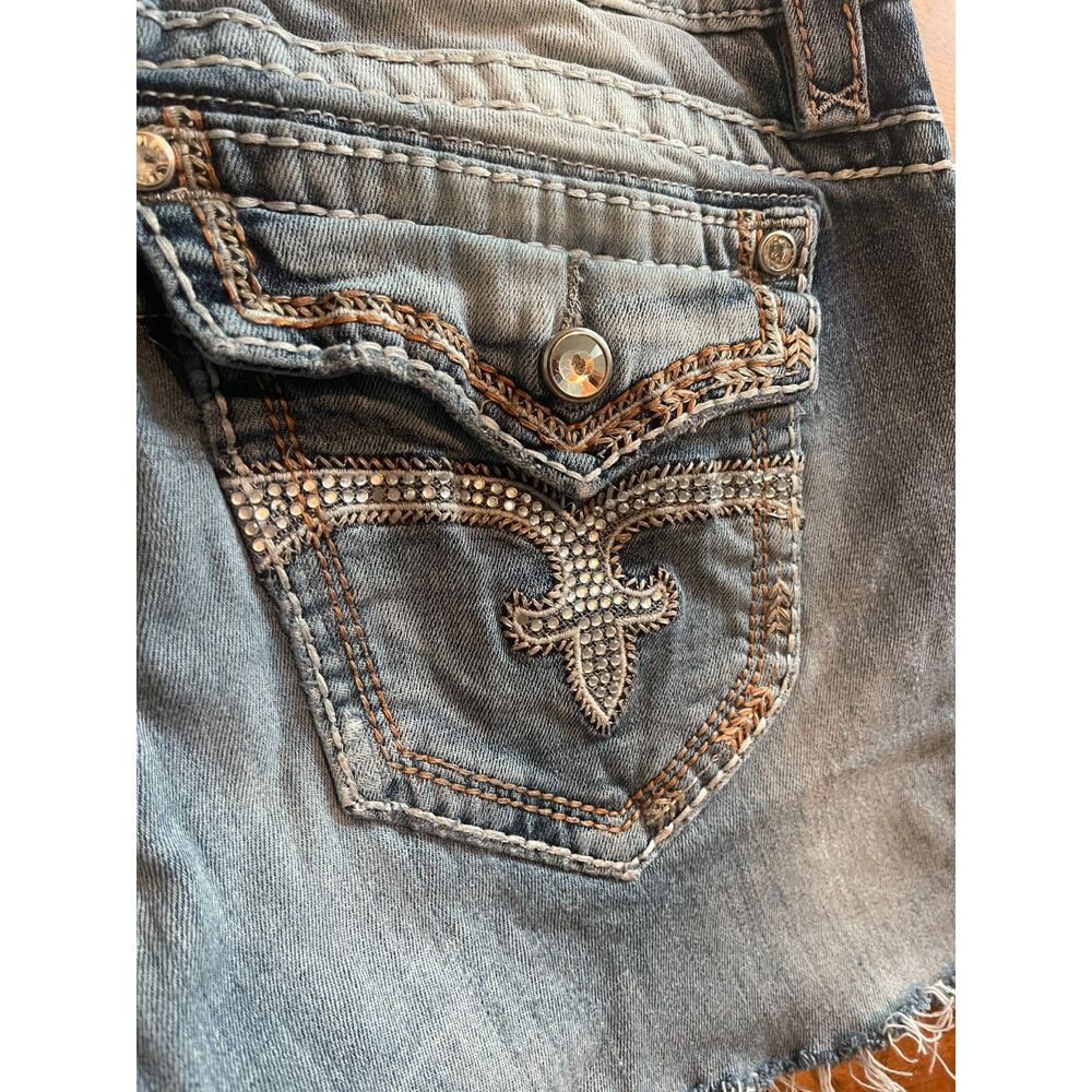 Rock Revival Women's Cut-Off Jean Shorts, Thrashed, Size 31, Short, Zen - Picture 5 of 14